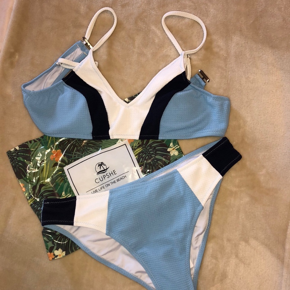 Navy, Blue and White Bathing-Suit